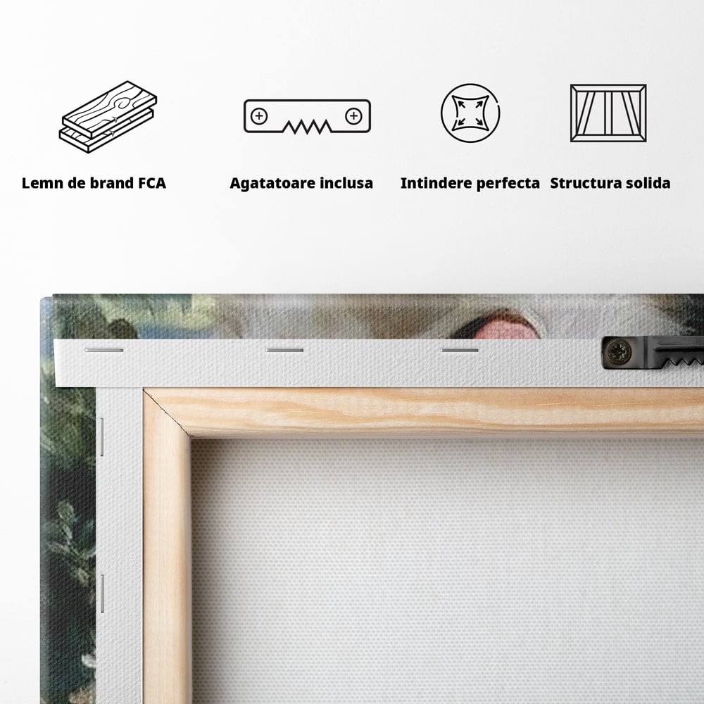 Tablou Canvas Premium, LuxCanva® M1277, Amic de Poveste, Blanos, Inocent, Vesel, Gradina, Natura, Catel, Lumina, Plante, Portret, Prietenos, Birou, Living, Camera Copil
