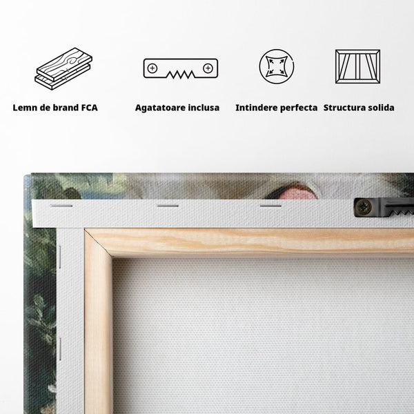 Tablou Canvas Premium, LuxCanva® M1277, Amic de Poveste, Blanos, Inocent, Vesel, Gradina, Natura, Catel, Lumina, Plante, Portret, Prietenos, Birou, Living, Camera Copil