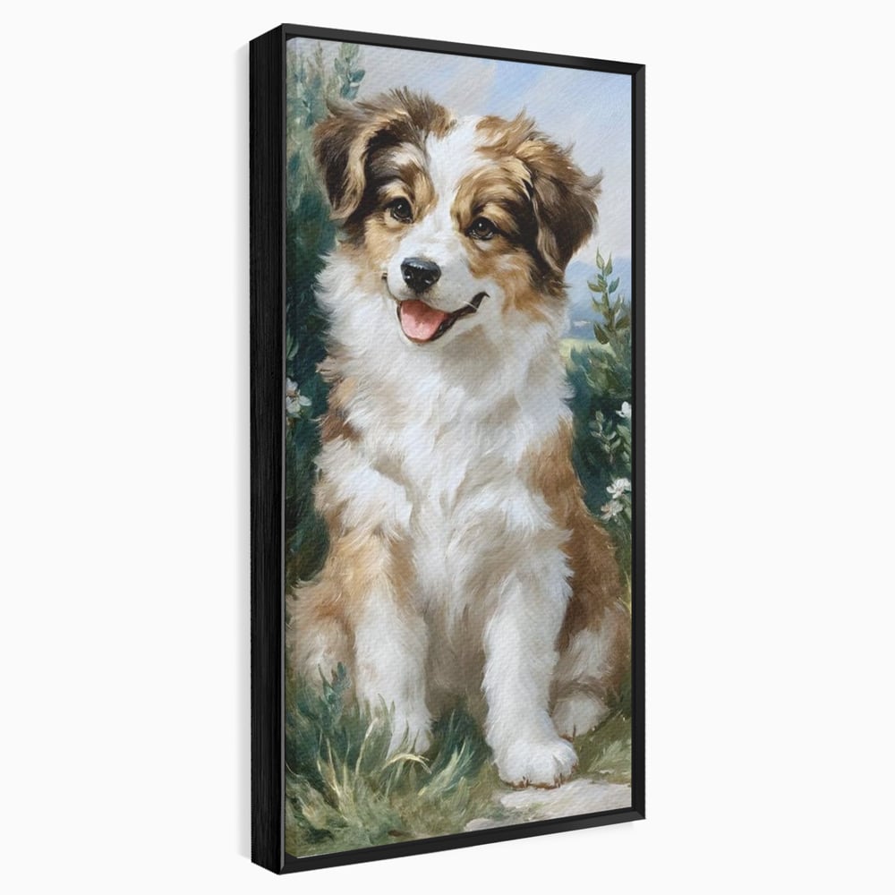 Tablou Canvas Premium, LuxCanva® M1277, Amic de Poveste, Blanos, Inocent, Vesel, Gradina, Natura, Catel, Lumina, Plante, Portret, Prietenos, Birou, Living, Camera Copil