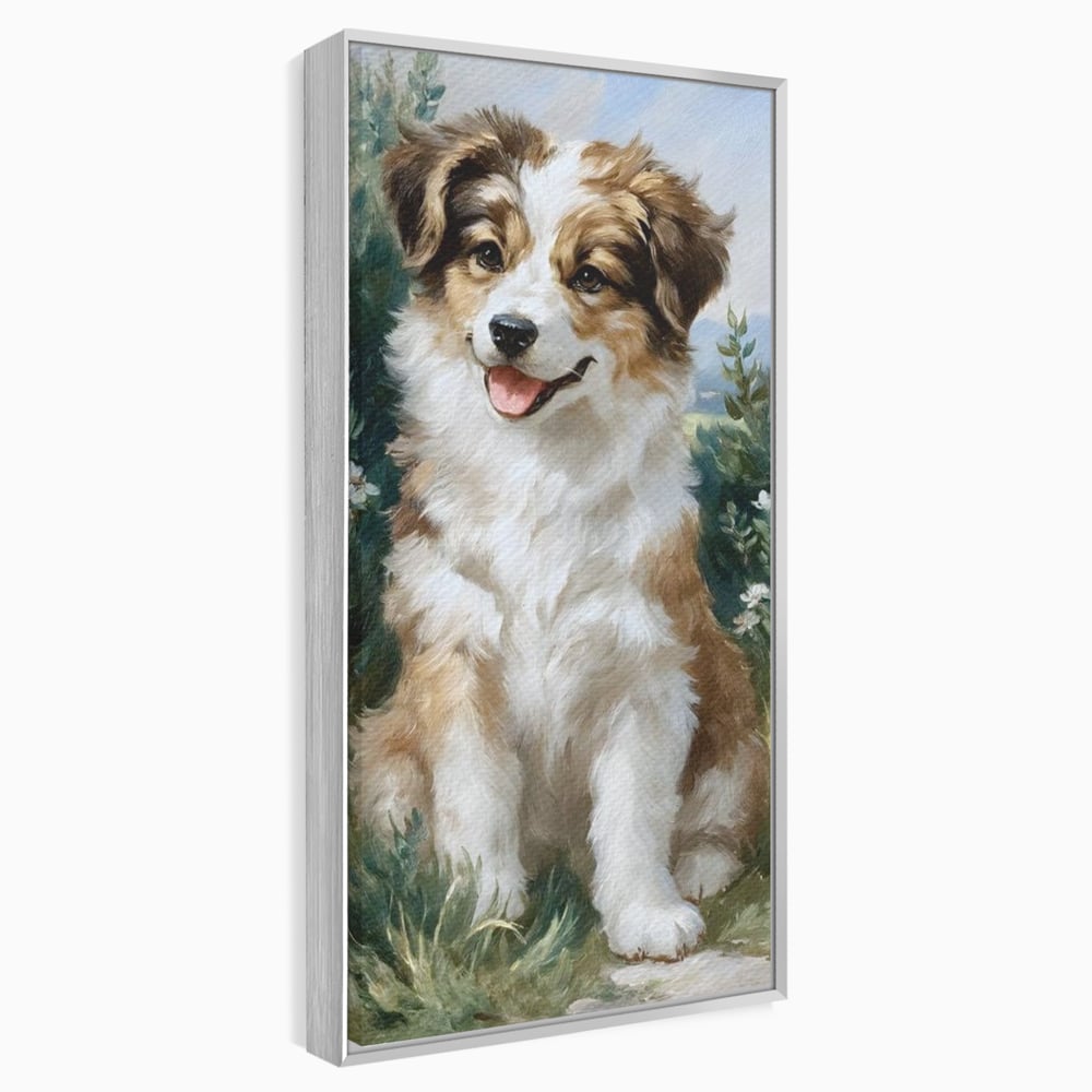 Tablou Canvas Premium, LuxCanva® M1277, Amic de Poveste, Blanos, Inocent, Vesel, Gradina, Natura, Catel, Lumina, Plante, Portret, Prietenos, Birou, Living, Camera Copil
