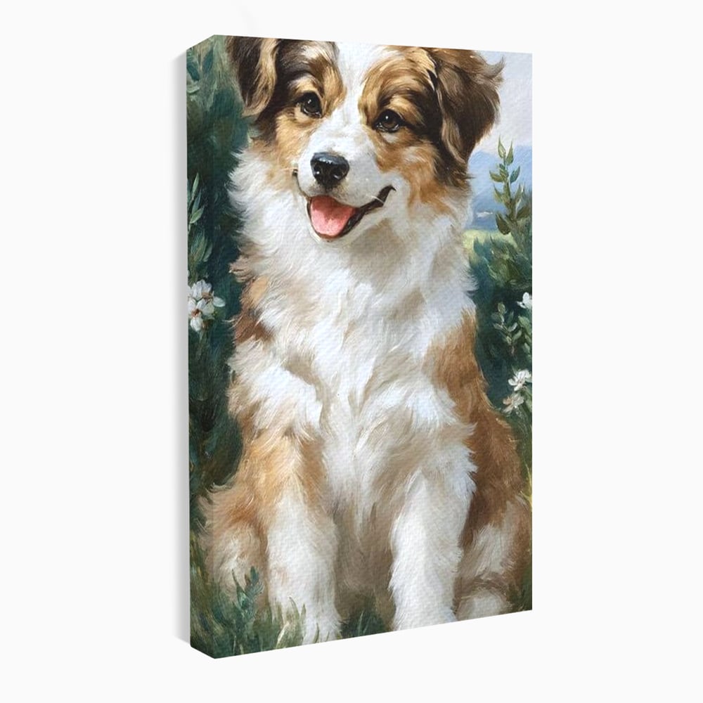 Tablou Canvas Premium, LuxCanva® M1277, Amic de Poveste, Blanos, Inocent, Vesel, Gradina, Natura, Catel, Lumina, Plante, Portret, Prietenos, Birou, Living, Camera Copil
