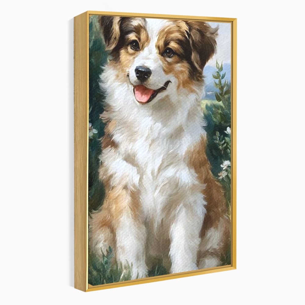 Tablou Canvas Premium, LuxCanva® M1277, Amic de Poveste, Blanos, Inocent, Vesel, Gradina, Natura, Catel, Lumina, Plante, Portret, Prietenos, Birou, Living, Camera Copil