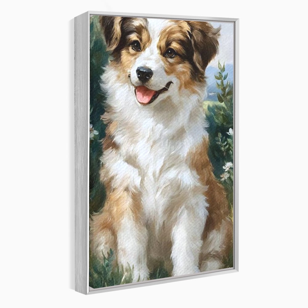Tablou Canvas Premium, LuxCanva® M1277, Amic de Poveste, Blanos, Inocent, Vesel, Gradina, Natura, Catel, Lumina, Plante, Portret, Prietenos, Birou, Living, Camera Copil