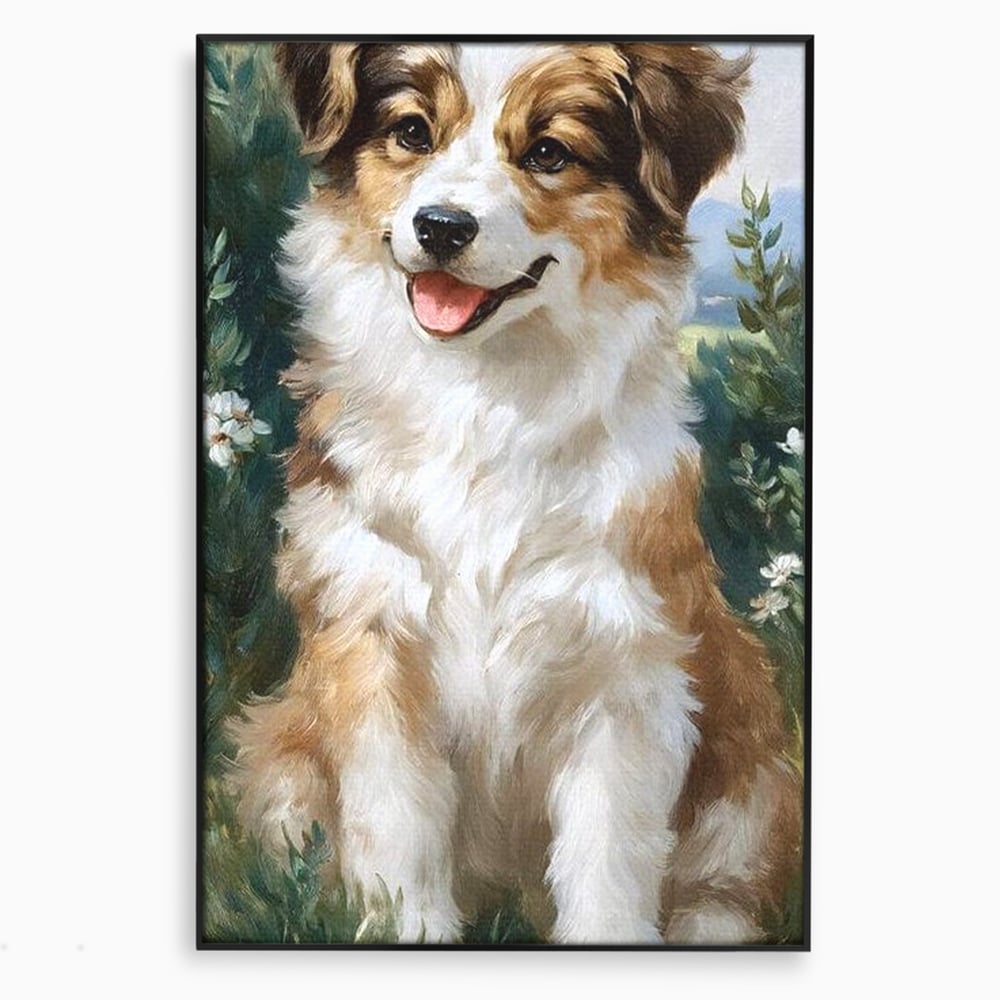 Tablou Canvas Premium, LuxCanva® M1277, Amic de Poveste, Blanos, Inocent, Vesel, Gradina, Natura, Catel, Lumina, Plante, Portret, Prietenos, Birou, Living, Camera Copil