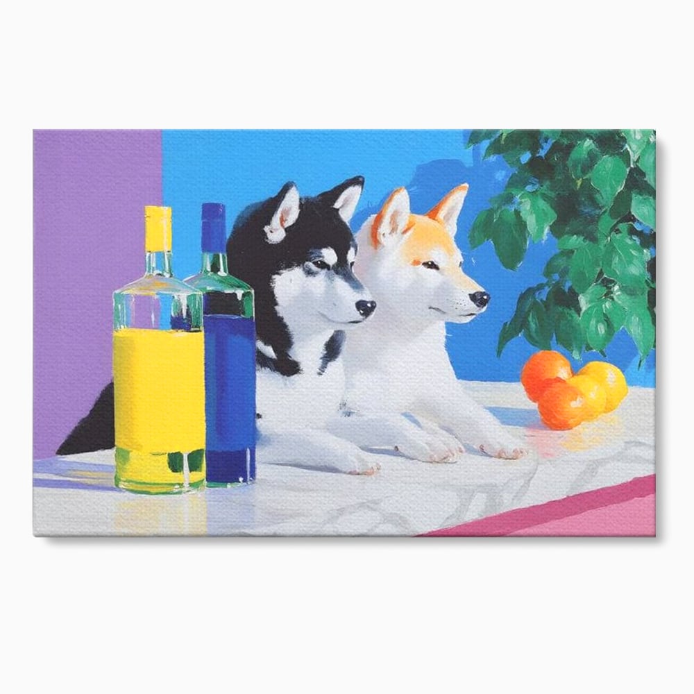 Tablou Canvas Premium, LuxCanva® M1281, Cocktail Canin, Citrice, Fructe, Bar, Bauturi, Sticle, Catei, Pastel, Prieteni, Cromatic, Planta, Luminos, Artistic, Birou, Living, Camera Copil