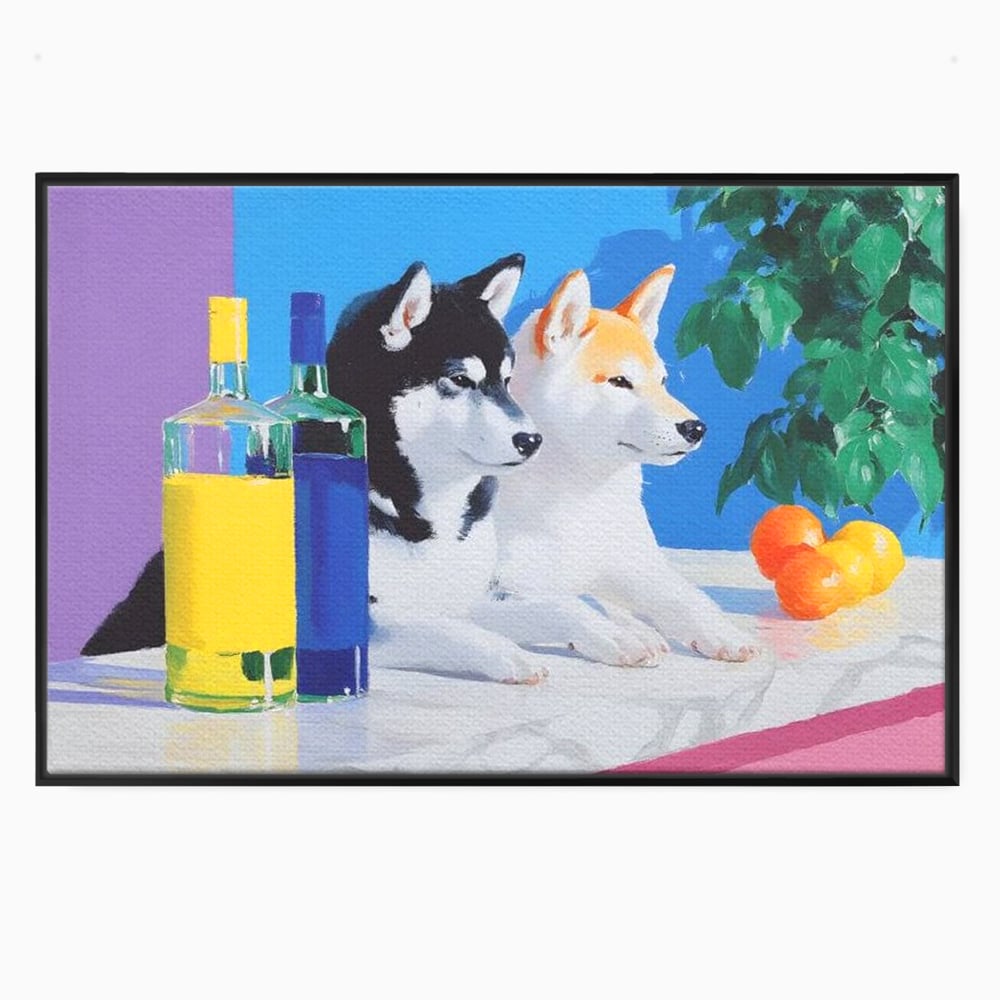 Tablou Canvas Premium, LuxCanva® M1281, Cocktail Canin, Citrice, Fructe, Bar, Bauturi, Sticle, Catei, Pastel, Prieteni, Cromatic, Planta, Luminos, Artistic, Birou, Living, Camera Copil
