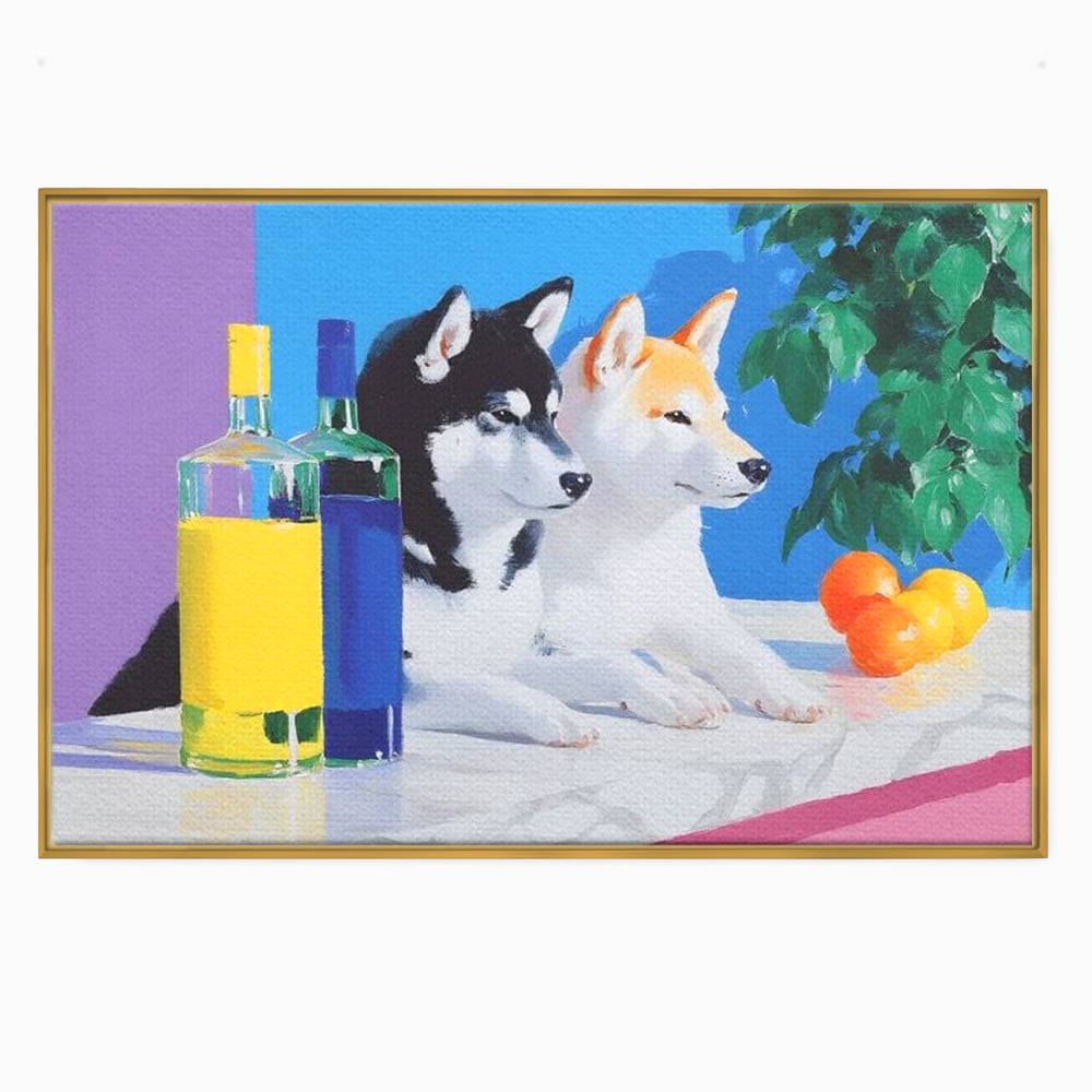 Tablou Canvas Premium, LuxCanva® M1281, Cocktail Canin, Citrice, Fructe, Bar, Bauturi, Sticle, Catei, Pastel, Prieteni, Cromatic, Planta, Luminos, Artistic, Birou, Living, Camera Copil