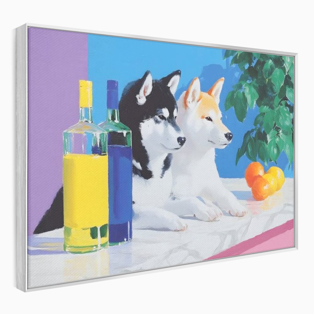 Tablou Canvas Premium, LuxCanva® M1281, Cocktail Canin, Citrice, Fructe, Bar, Bauturi, Sticle, Catei, Pastel, Prieteni, Cromatic, Planta, Luminos, Artistic, Birou, Living, Camera Copil
