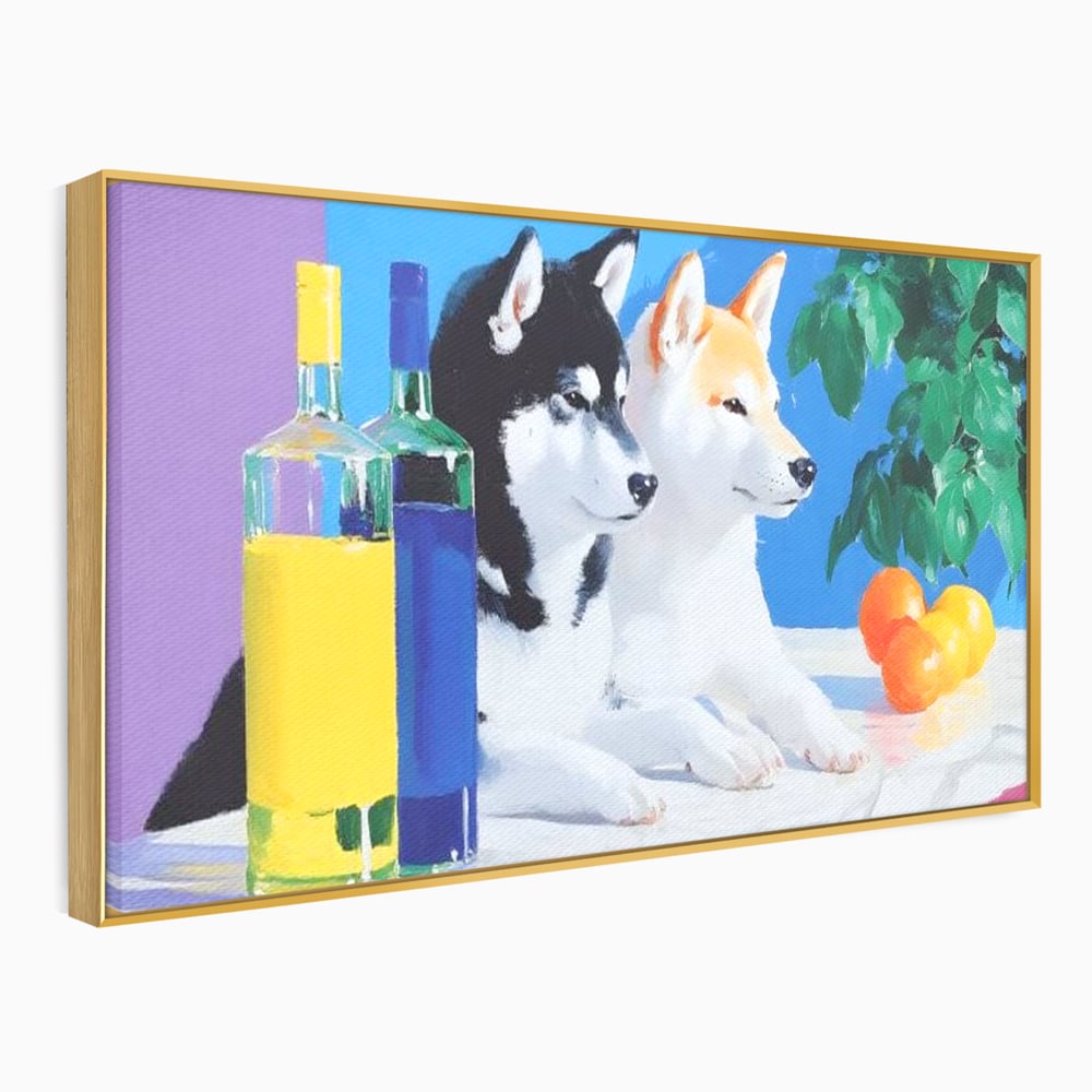 Tablou Canvas Premium, LuxCanva® M1281, Cocktail Canin, Citrice, Fructe, Bar, Bauturi, Sticle, Catei, Pastel, Prieteni, Cromatic, Planta, Luminos, Artistic, Birou, Living, Camera Copil