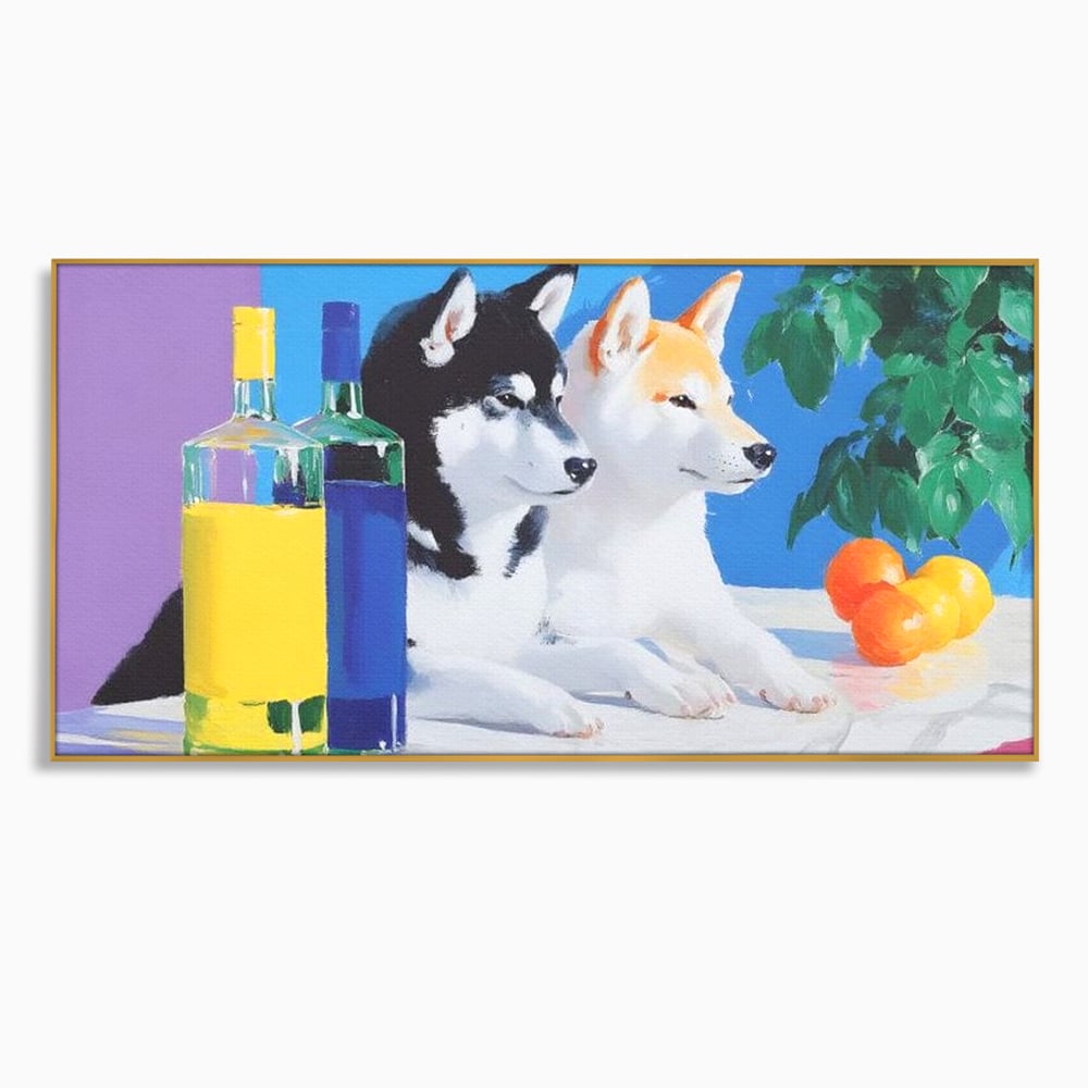 Tablou Canvas Premium, LuxCanva® M1281, Cocktail Canin, Citrice, Fructe, Bar, Bauturi, Sticle, Catei, Pastel, Prieteni, Cromatic, Planta, Luminos, Artistic, Birou, Living, Camera Copil