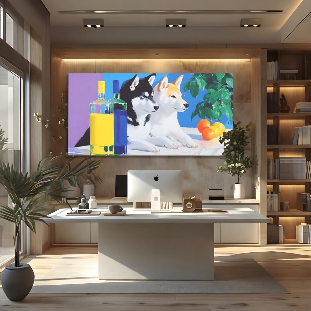 Tablou Canvas Premium, LuxCanva® M1281, Cocktail Canin, Citrice, Fructe, Bar, Bauturi, Sticle, Catei, Pastel, Prieteni, Cromatic, Planta, Luminos, Artistic, Birou, Living, Camera Copil