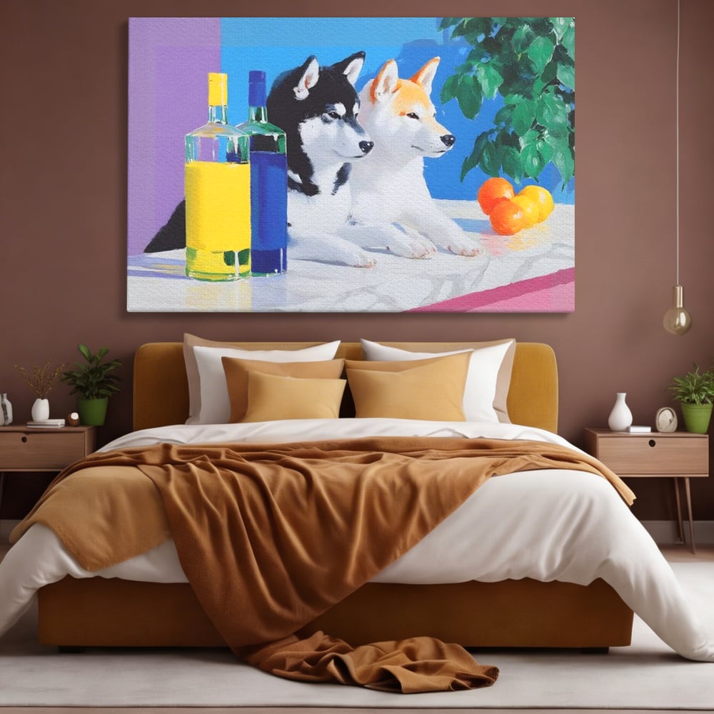Tablou Canvas Premium, LuxCanva® M1281, Cocktail Canin, Citrice, Fructe, Bar, Bauturi, Sticle, Catei, Pastel, Prieteni, Cromatic, Planta, Luminos, Artistic, Birou, Living, Camera Copil