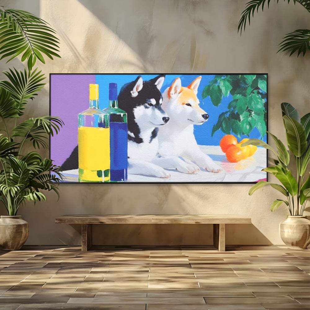 Tablou Canvas Premium, LuxCanva® M1281, Cocktail Canin, Citrice, Fructe, Bar, Bauturi, Sticle, Catei, Pastel, Prieteni, Cromatic, Planta, Luminos, Artistic, Birou, Living, Camera Copil