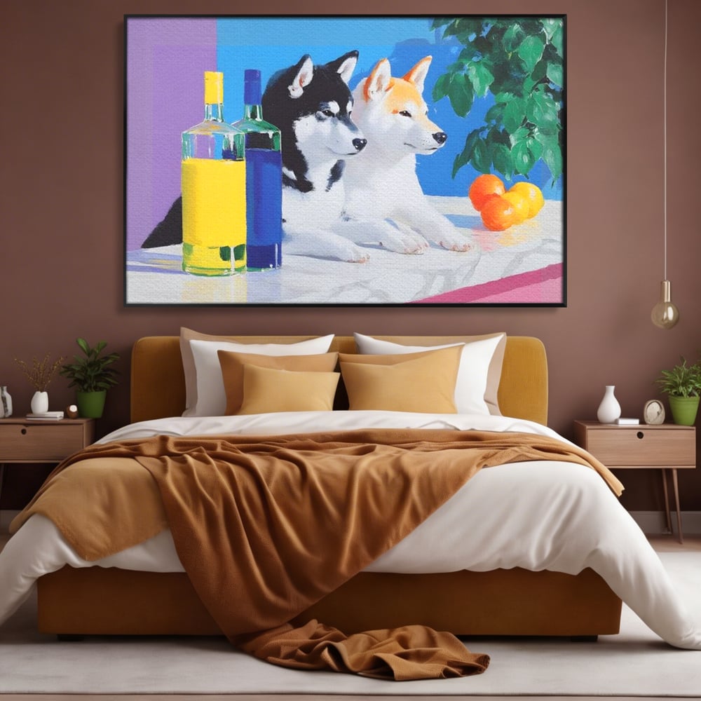 Tablou Canvas Premium, LuxCanva® M1281, Cocktail Canin, Citrice, Fructe, Bar, Bauturi, Sticle, Catei, Pastel, Prieteni, Cromatic, Planta, Luminos, Artistic, Birou, Living, Camera Copil