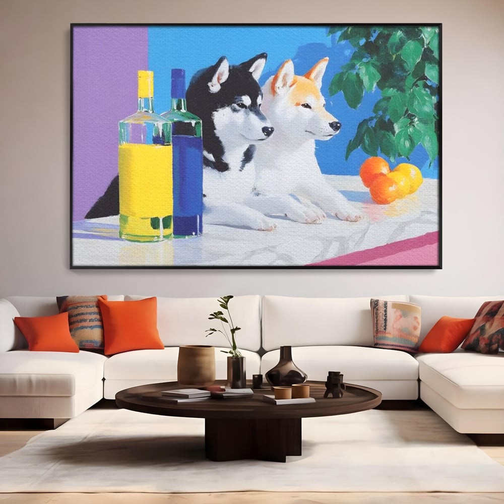 Tablou Canvas Premium, LuxCanva® M1281, Cocktail Canin, Citrice, Fructe, Bar, Bauturi, Sticle, Catei, Pastel, Prieteni, Cromatic, Planta, Luminos, Artistic, Birou, Living, Camera Copil