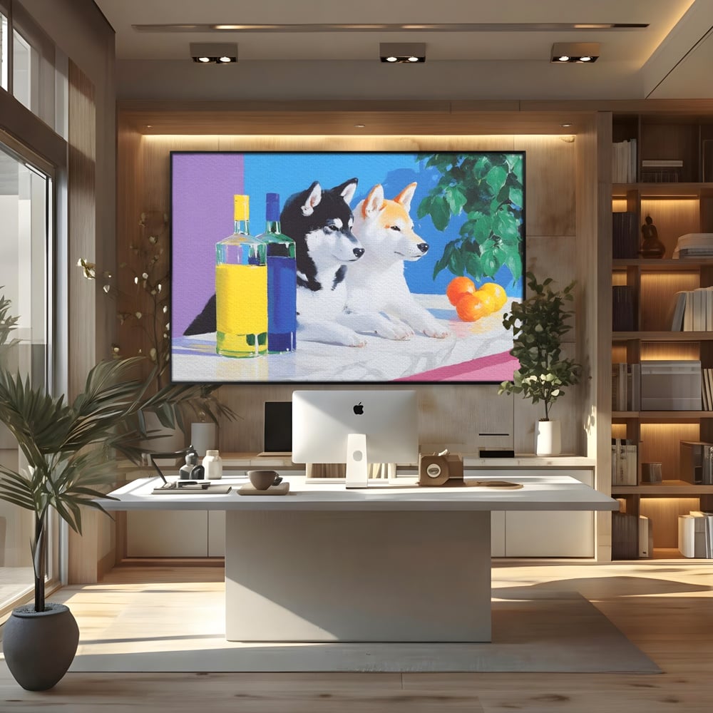 Tablou Canvas Premium, LuxCanva® M1281, Cocktail Canin, Citrice, Fructe, Bar, Bauturi, Sticle, Catei, Pastel, Prieteni, Cromatic, Planta, Luminos, Artistic, Birou, Living, Camera Copil