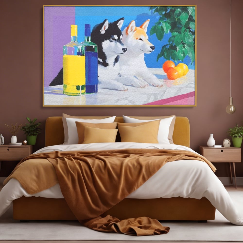 Tablou Canvas Premium, LuxCanva® M1281, Cocktail Canin, Citrice, Fructe, Bar, Bauturi, Sticle, Catei, Pastel, Prieteni, Cromatic, Planta, Luminos, Artistic, Birou, Living, Camera Copil