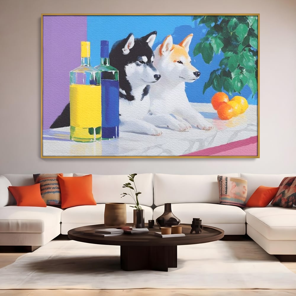 Tablou Canvas Premium, LuxCanva® M1281, Cocktail Canin, Citrice, Fructe, Bar, Bauturi, Sticle, Catei, Pastel, Prieteni, Cromatic, Planta, Luminos, Artistic, Birou, Living, Camera Copil