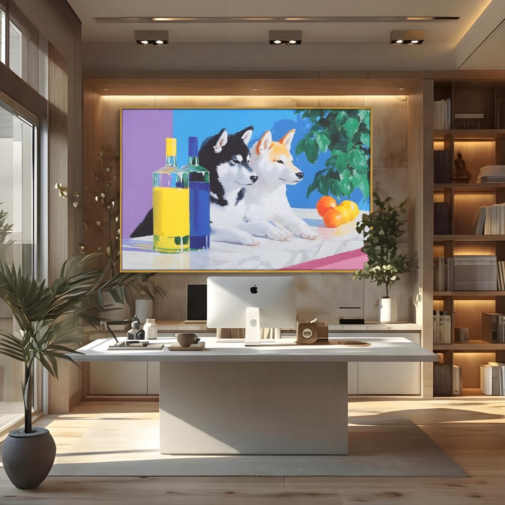 Tablou Canvas Premium, LuxCanva® M1281, Cocktail Canin, Citrice, Fructe, Bar, Bauturi, Sticle, Catei, Pastel, Prieteni, Cromatic, Planta, Luminos, Artistic, Birou, Living, Camera Copil