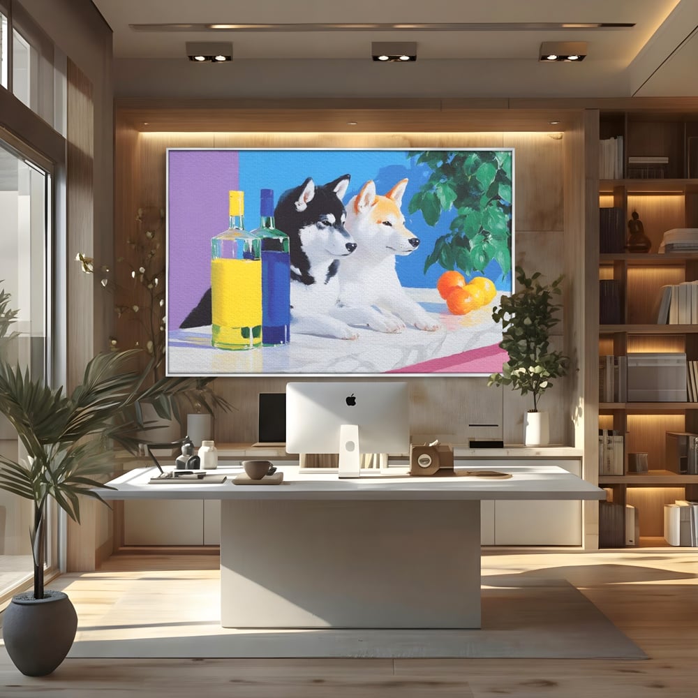 Tablou Canvas Premium, LuxCanva® M1281, Cocktail Canin, Citrice, Fructe, Bar, Bauturi, Sticle, Catei, Pastel, Prieteni, Cromatic, Planta, Luminos, Artistic, Birou, Living, Camera Copil