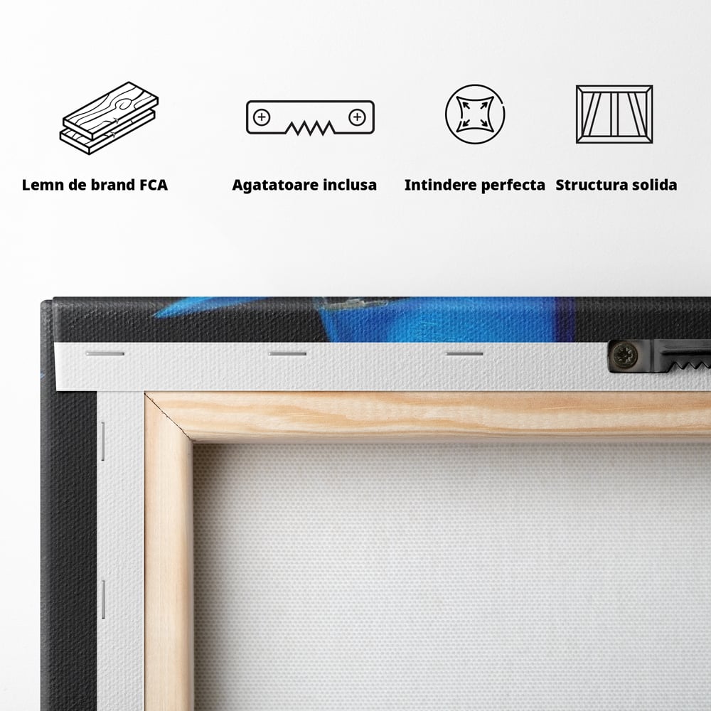 Leinwand Wandbild Premium, LuxCanva® M1282, Freund unter der Decke, Hund, Anzug, Retro, Elegant, Hüte, Schal, Mode, Stil, Malerei, Streifen, Büro, Wohnen, Kinderzimmer