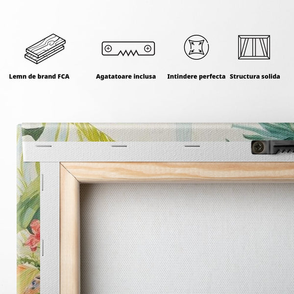 Leinwandbilder Premium, LuxCanva® M1283, Teepause, Geschirr, Geschirr, Porzellan, Hund, weiß, Blumen, Tasse, Tee, Tisch, Tee, Tee, Freundschaft, Date, lustig, Büro, Wohnen, Kinderzimmer
