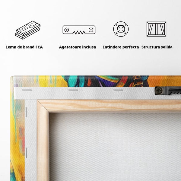 Tablou Canvas Premium, LuxCanva® M1284, Portretul lui Anubis, Egipt, Mitologie, Zeu, Anubis, Hieroglife, Sacru, Templu, Cultura, Antichitate, Birou, Living, Camera Copil