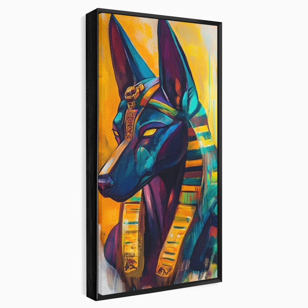 Tablou Canvas Premium, LuxCanva® M1284, Portretul lui Anubis, Egipt, Mitologie, Zeu, Anubis, Hieroglife, Sacru, Templu, Cultura, Antichitate, Birou, Living, Camera Copil
