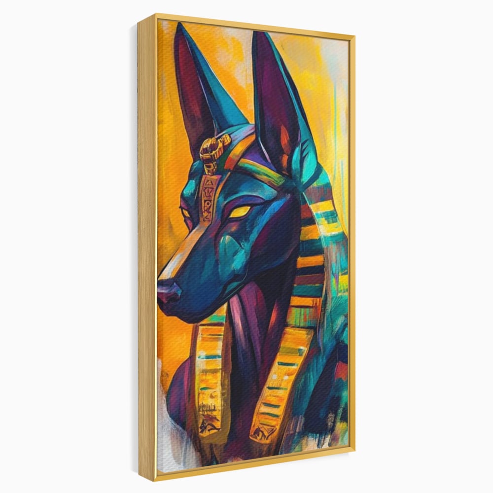Tablou Canvas Premium, LuxCanva® M1284, Portretul lui Anubis, Egipt, Mitologie, Zeu, Anubis, Hieroglife, Sacru, Templu, Cultura, Antichitate, Birou, Living, Camera Copil