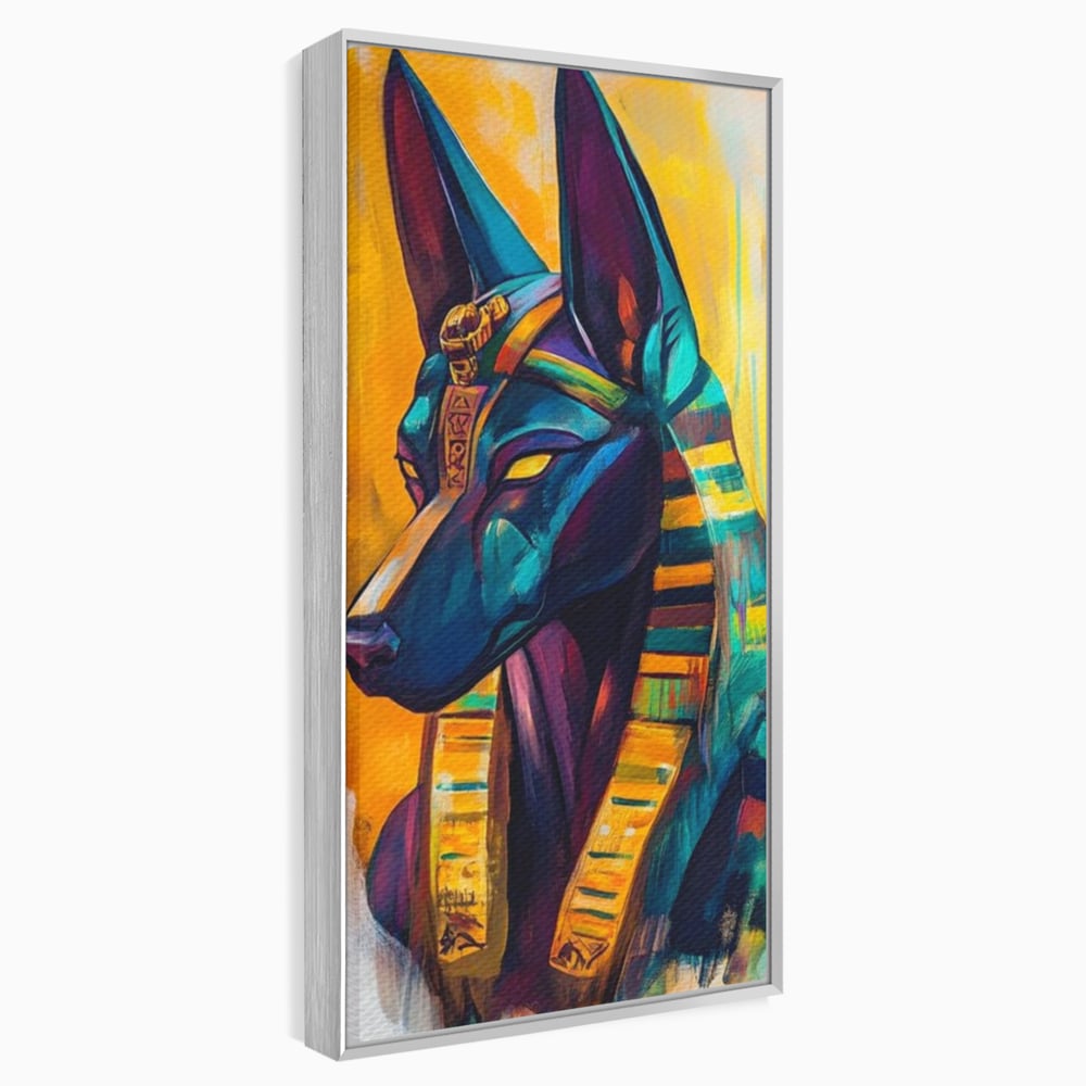 Tablou Canvas Premium, LuxCanva® M1284, Portretul lui Anubis, Egipt, Mitologie, Zeu, Anubis, Hieroglife, Sacru, Templu, Cultura, Antichitate, Birou, Living, Camera Copil