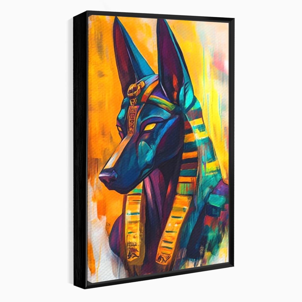 Tablou Canvas Premium, LuxCanva® M1284, Portretul lui Anubis, Egipt, Mitologie, Zeu, Anubis, Hieroglife, Sacru, Templu, Cultura, Antichitate, Birou, Living, Camera Copil