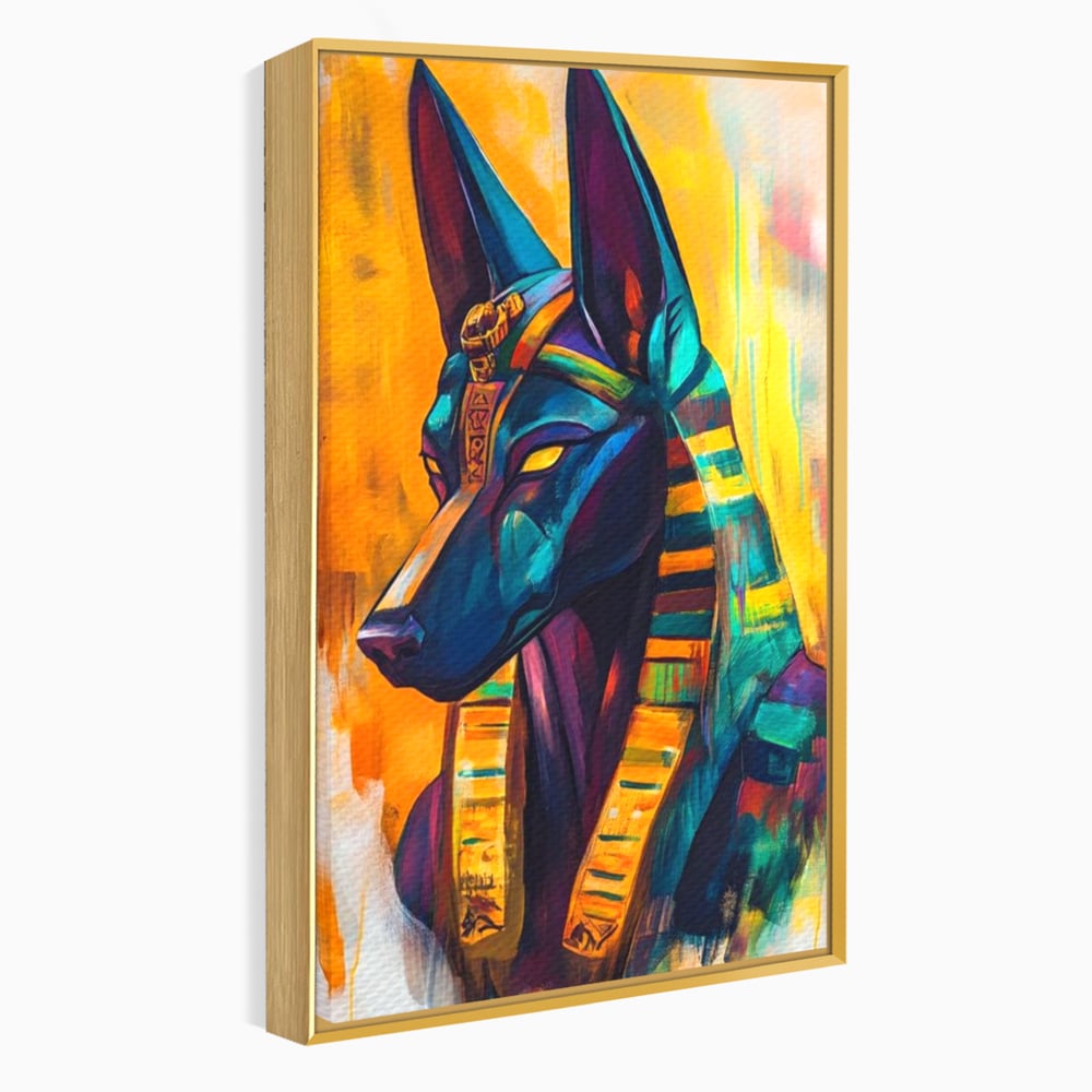 Tablou Canvas Premium, LuxCanva® M1284, Portretul lui Anubis, Egipt, Mitologie, Zeu, Anubis, Hieroglife, Sacru, Templu, Cultura, Antichitate, Birou, Living, Camera Copil