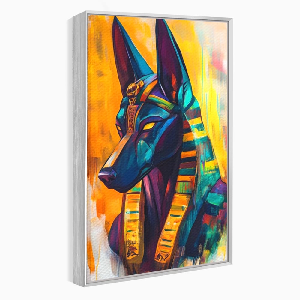Tablou Canvas Premium, LuxCanva® M1284, Portretul lui Anubis, Egipt, Mitologie, Zeu, Anubis, Hieroglife, Sacru, Templu, Cultura, Antichitate, Birou, Living, Camera Copil