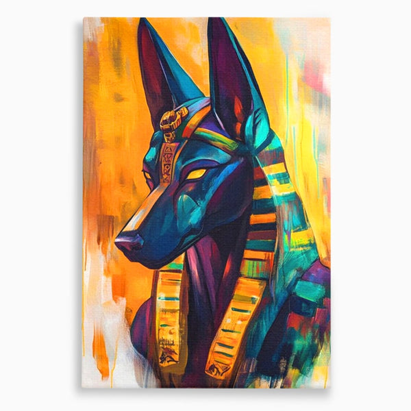 Tablou Canvas Premium, LuxCanva® M1284, Portretul lui Anubis, Egipt, Mitologie, Zeu, Anubis, Hieroglife, Sacru, Templu, Cultura, Antichitate, Birou, Living, Camera Copil