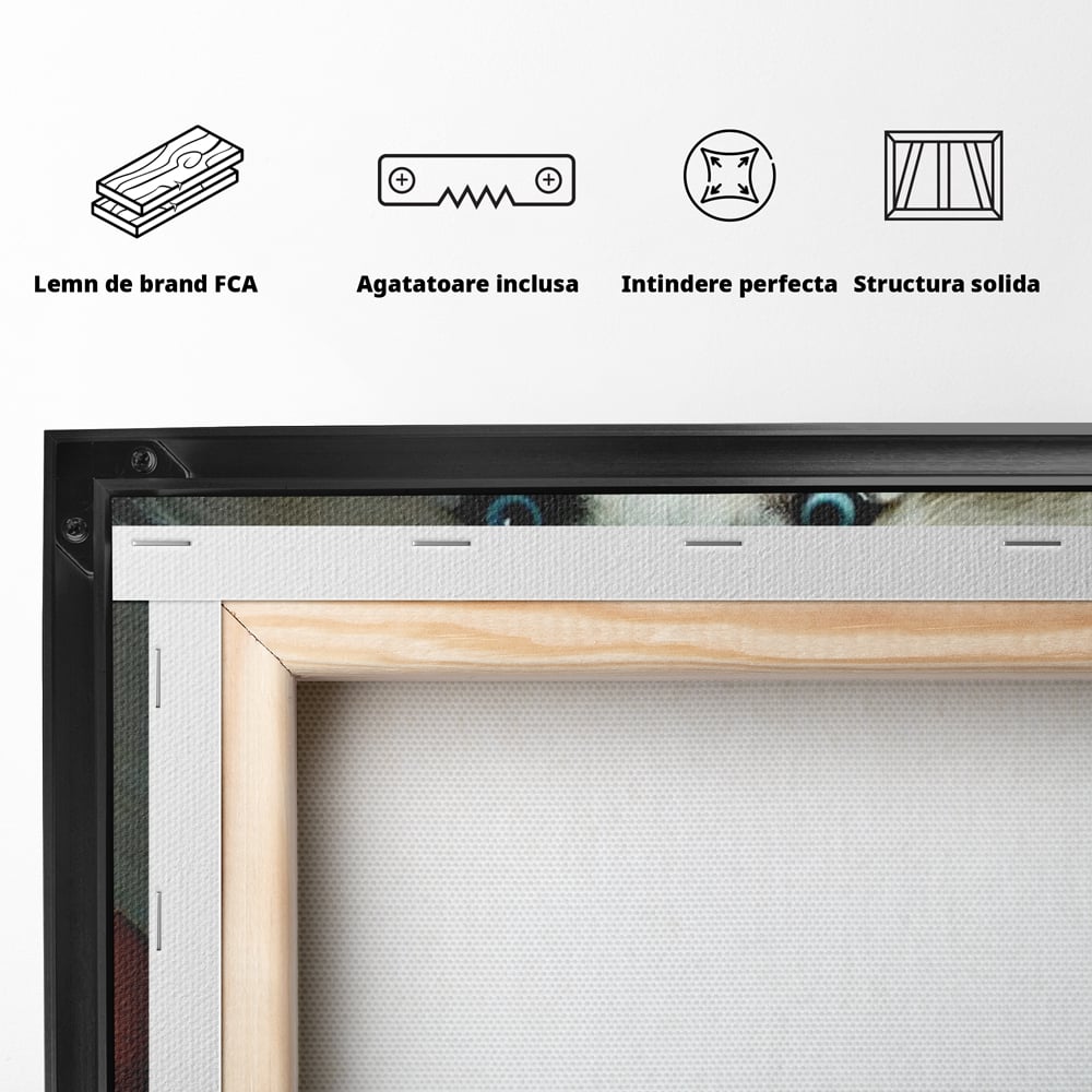 Tablou Canvas Premium, LuxCanva® M1286, Spirit de Luptator, Samoyed, Caine, Husky, Alb, Pufos, Manusi, Box, Sport, Energie, Campion, Adorabil, Curaj, Atitudine, Birou, Living, Camera Copil