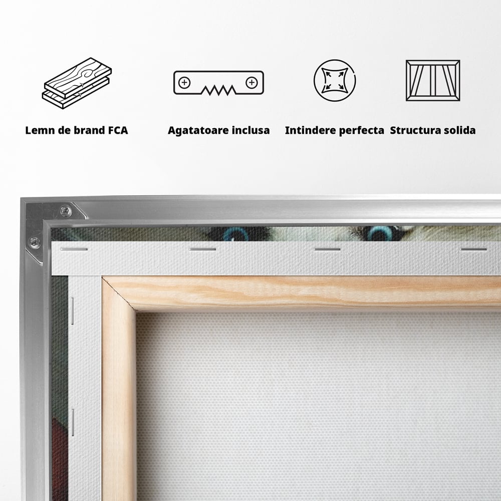 Tablou Canvas Premium, LuxCanva® M1286, Spirit de Luptator, Samoyed, Caine, Husky, Alb, Pufos, Manusi, Box, Sport, Energie, Campion, Adorabil, Curaj, Atitudine, Birou, Living, Camera Copil
