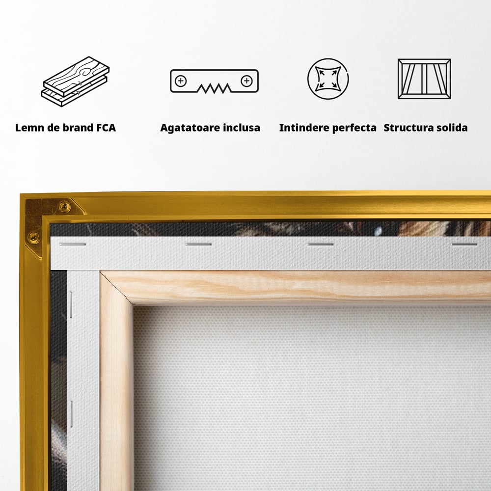Tablou Canvas Premium, LuxCanva® M1287, Flacara din Ring, Provocare, Boxer, Knockout, Ring, Puternic, Catel, Pufos, Dragalas, Manusi, Curaj, Sport, Birou, Living, Camera Copil