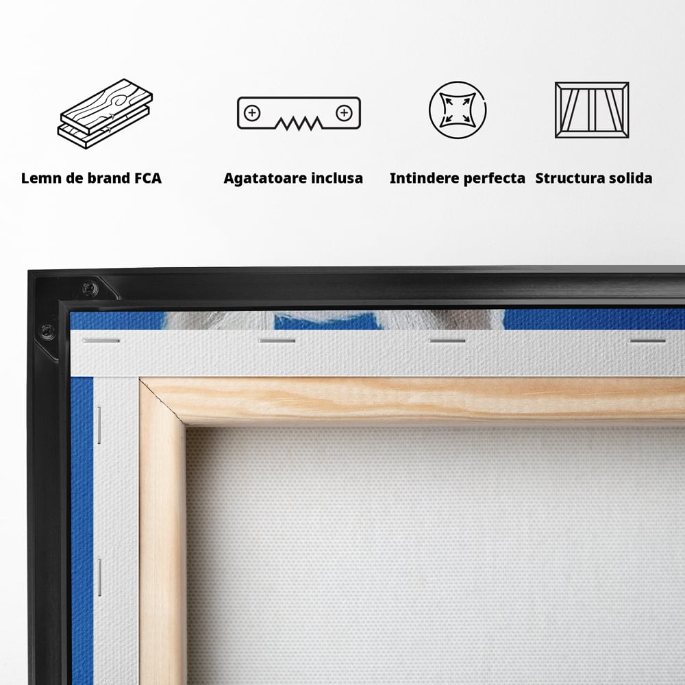 Tablou Canvas Premium, LuxCanva® M1291, Calatorul cu Esarfa, Caine, Alb, Simplitate, Mediteran, Azur, Esarfa, Patruped, Dragalas, Pufos, Pictura, Moda, Birou, Living, Camera Copil