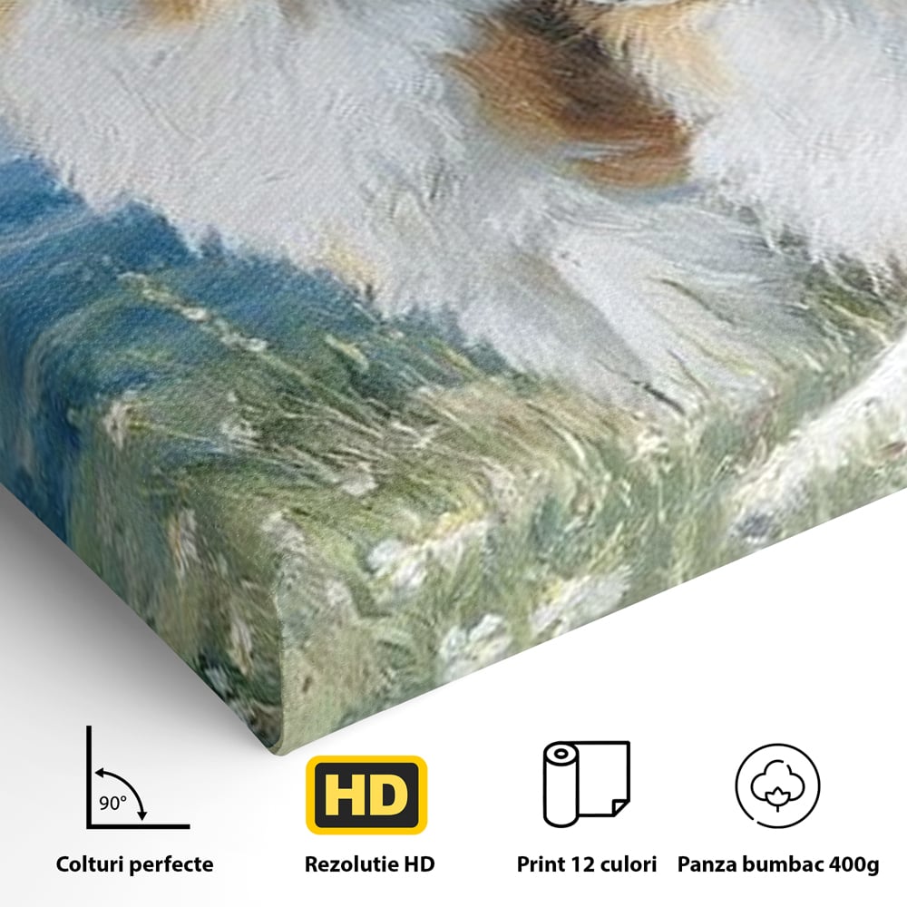 Leinwandbilder Premium, LuxCanva® M1297, Immer zusammen, Paar, Natur, Landschaft, Hügel, Hunde, Vegetation, Landschaft, Ruhe, Entspannung, Entspannung, Frieden, Büro, Wohnen, Wohnzimmer, Kinderzimmer