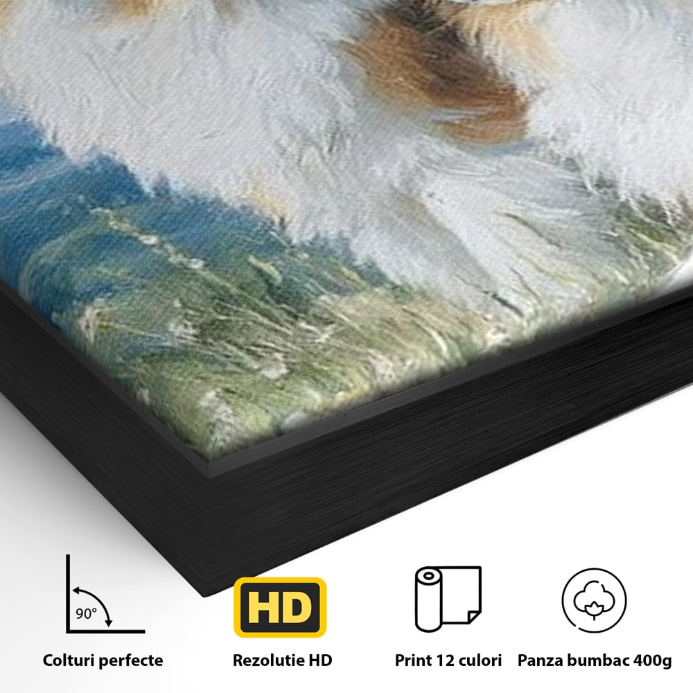 Leinwandbilder Premium, LuxCanva® M1297, Immer zusammen, Paar, Natur, Landschaft, Hügel, Hunde, Vegetation, Landschaft, Ruhe, Entspannung, Entspannung, Frieden, Büro, Wohnen, Wohnzimmer, Kinderzimmer