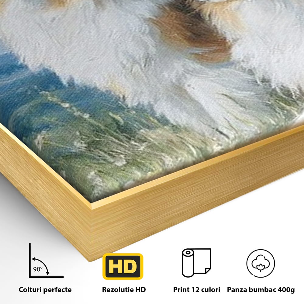 Leinwandbilder Premium, LuxCanva® M1297, Immer zusammen, Paar, Natur, Landschaft, Hügel, Hunde, Vegetation, Landschaft, Ruhe, Entspannung, Entspannung, Frieden, Büro, Wohnen, Wohnzimmer, Kinderzimmer