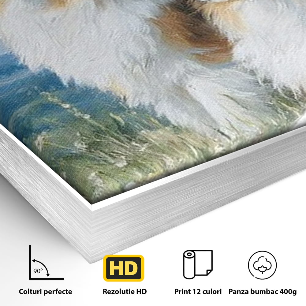 Leinwandbilder Premium, LuxCanva® M1297, Immer zusammen, Paar, Natur, Landschaft, Hügel, Hunde, Vegetation, Landschaft, Ruhe, Entspannung, Entspannung, Frieden, Büro, Wohnen, Wohnzimmer, Kinderzimmer