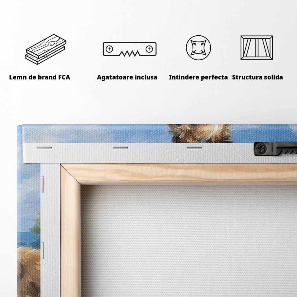 Leinwandbilder Premium, LuxCanva® M1297, Immer zusammen, Paar, Natur, Landschaft, Hügel, Hunde, Vegetation, Landschaft, Ruhe, Entspannung, Entspannung, Frieden, Büro, Wohnen, Wohnzimmer, Kinderzimmer