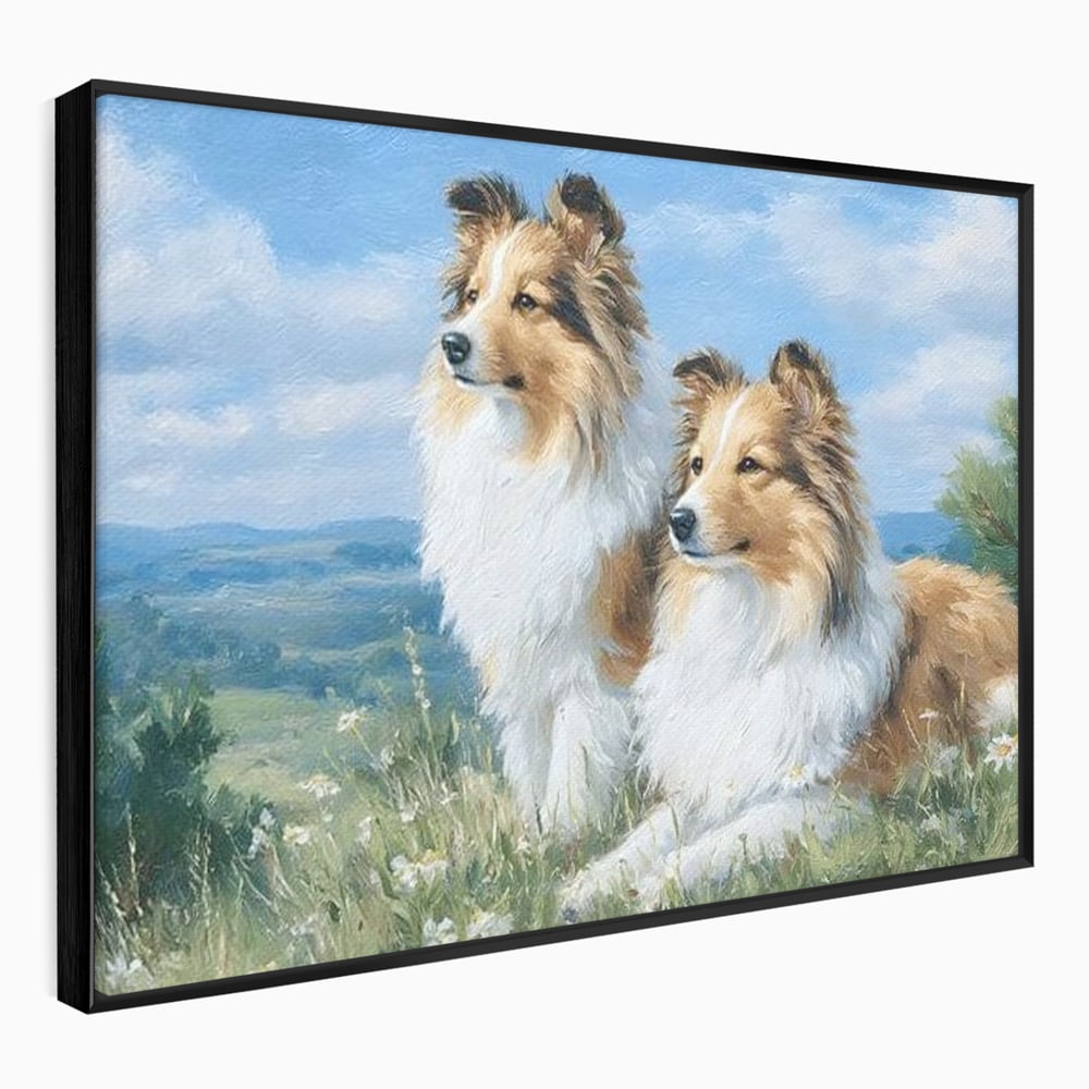 Leinwandbilder Premium, LuxCanva® M1297, Immer zusammen, Paar, Natur, Landschaft, Hügel, Hunde, Vegetation, Landschaft, Ruhe, Entspannung, Entspannung, Frieden, Büro, Wohnen, Wohnzimmer, Kinderzimmer