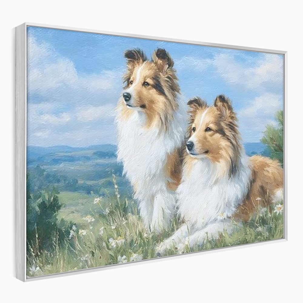 Leinwandbilder Premium, LuxCanva® M1297, Immer zusammen, Paar, Natur, Landschaft, Hügel, Hunde, Vegetation, Landschaft, Ruhe, Entspannung, Entspannung, Frieden, Büro, Wohnen, Wohnzimmer, Kinderzimmer