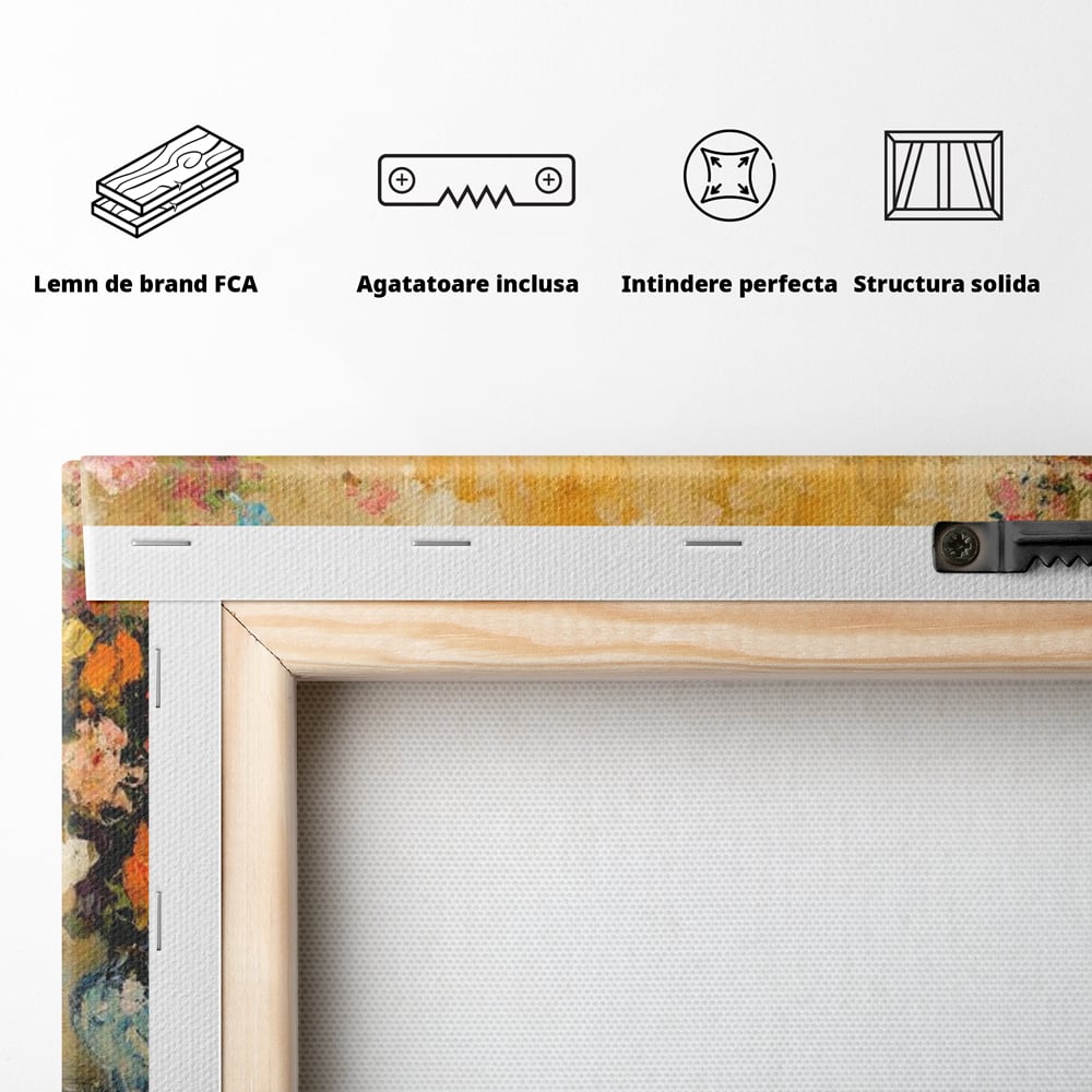 Tablou Canvas Premium, LuxCanva® M1303, Cada cu Parfum de Vara, Elefant, Pui, Inocent, Cada, Flori, Vaza, Joaca, Fericire, Zambet, Parfum, Birou, Living, Camera Copil