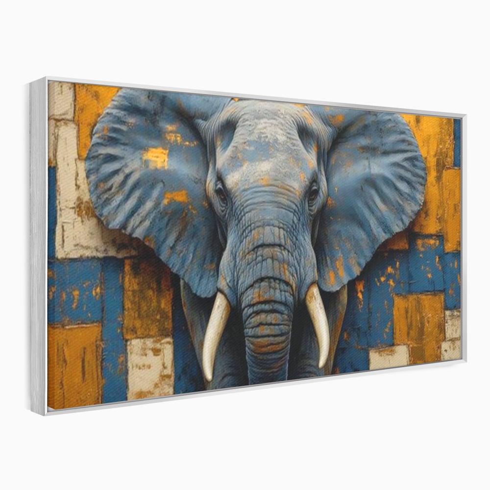 Premium-Leinwandkunst, LuxCanva® M1304, Story Layers, Textur, Malerei, Realistisch, Tier, Elefant, Urban, Linien, Afrikanisch, Moderne Kunst, Büro, Wohnen, Kinderzimmer