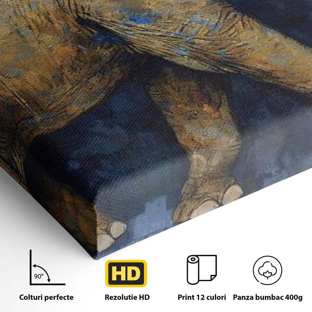 Leinwand Wandbilder Premium, LuxCanva® M1305, Orientalischer Tanz, Heilig, Talisman, Symbole, Elefant, Gold, Profil, Geist, Künstlerisch, Fang, Kultur, Tier, Büro, Wohnen, Wohnzimmer, Kinderzimmer