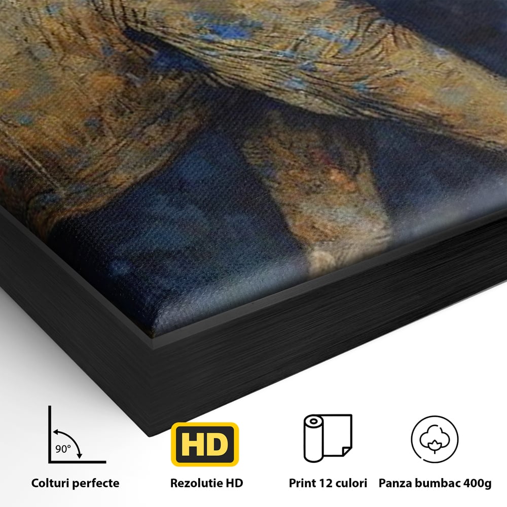 Leinwand Wandbilder Premium, LuxCanva® M1305, Orientalischer Tanz, Heilig, Talisman, Symbole, Elefant, Gold, Profil, Geist, Künstlerisch, Fang, Kultur, Tier, Büro, Wohnen, Wohnzimmer, Kinderzimmer
