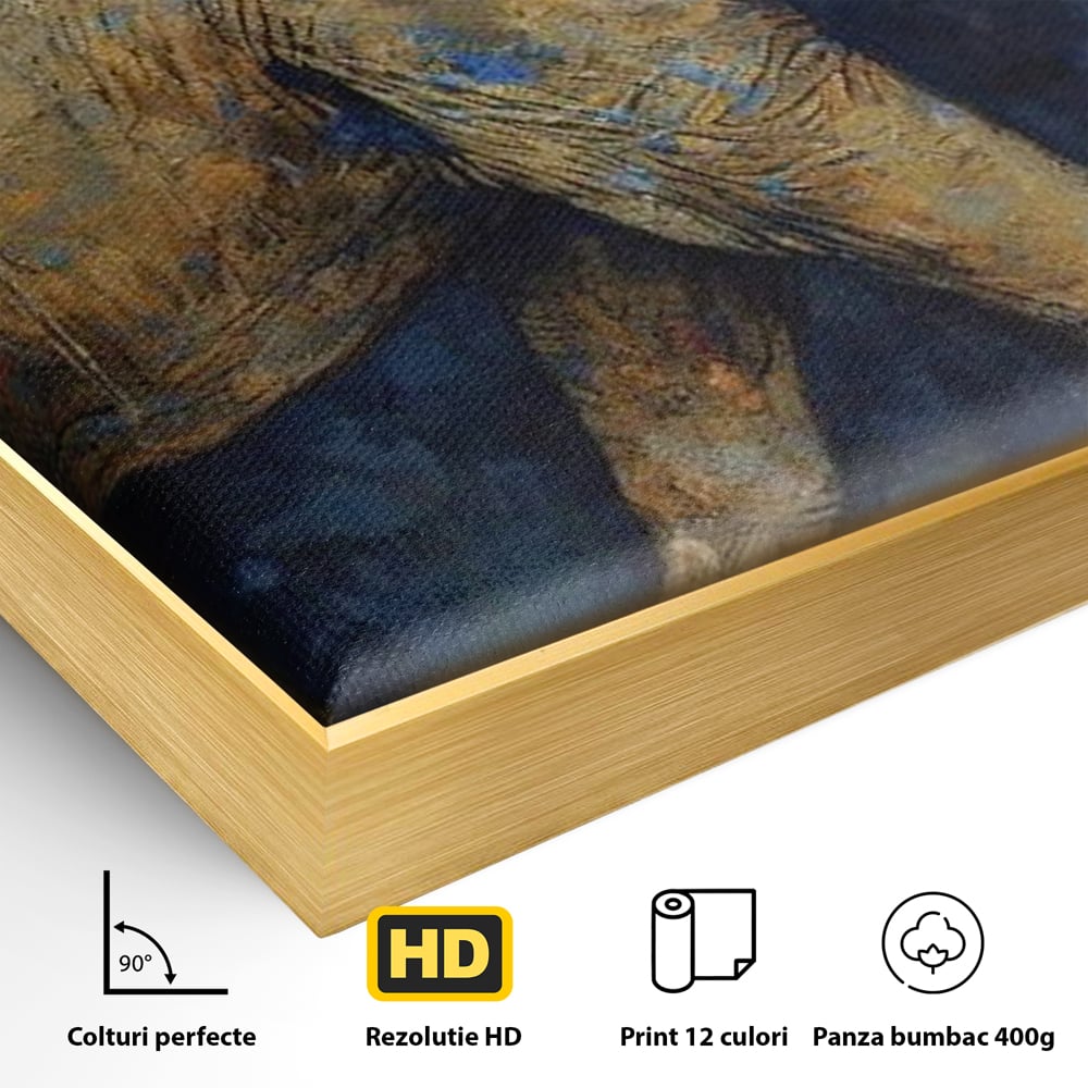 Leinwand Wandbilder Premium, LuxCanva® M1305, Orientalischer Tanz, Heilig, Talisman, Symbole, Elefant, Gold, Profil, Geist, Künstlerisch, Fang, Kultur, Tier, Büro, Wohnen, Wohnzimmer, Kinderzimmer
